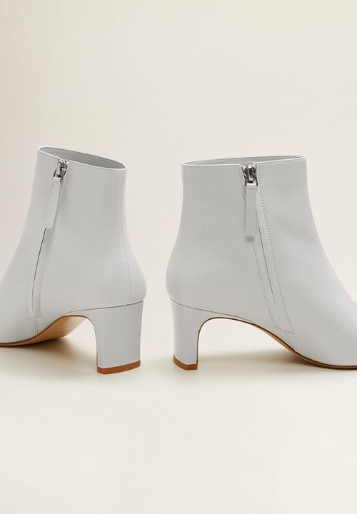 MANGO - Marcus leather ankle boot - white