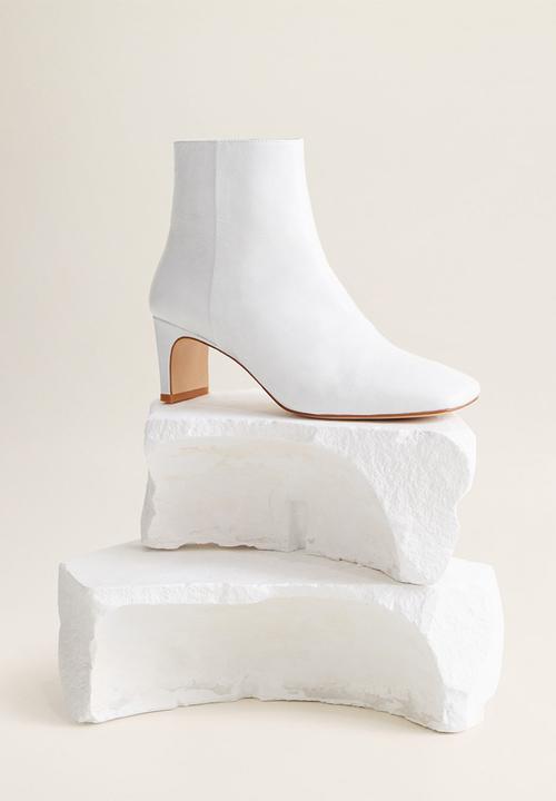 MANGO - Marcus leather ankle boot - white
