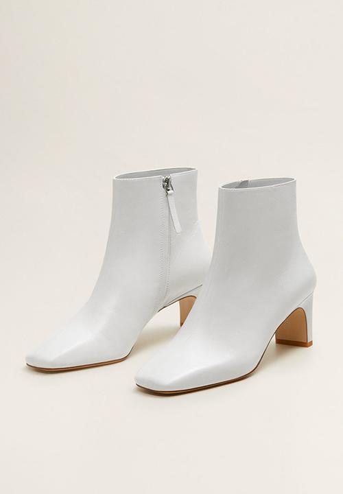 MANGO - Marcus leather ankle boot - white