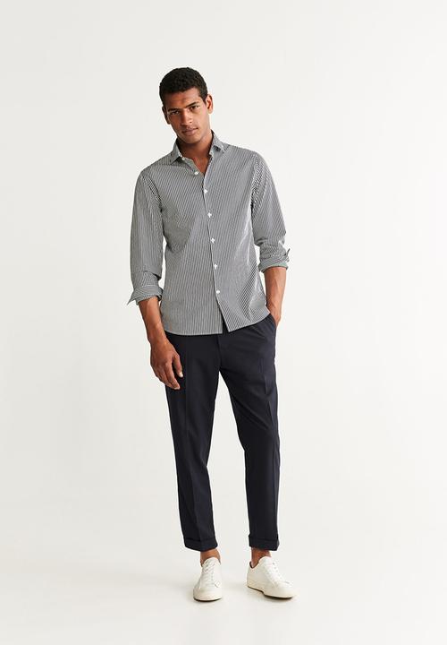 MANGO - Sela shirt - black & white
