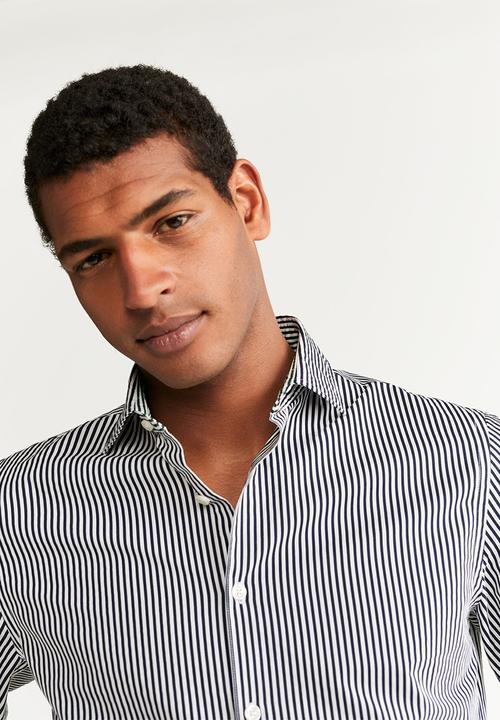 MANGO - Sela shirt - black & white
