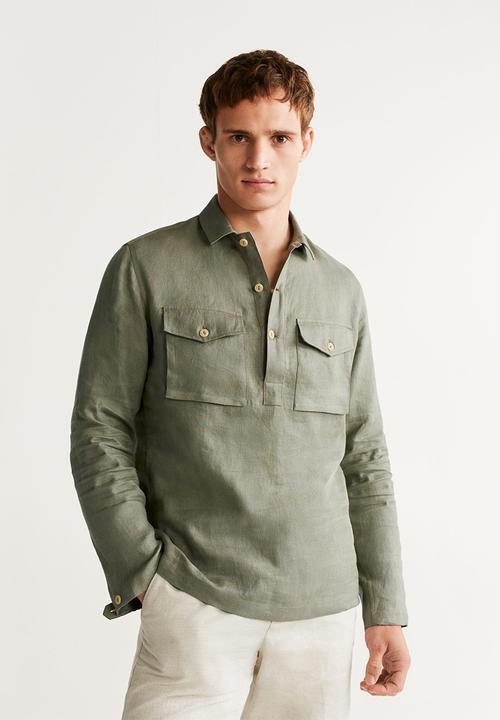 khaki formal shirt