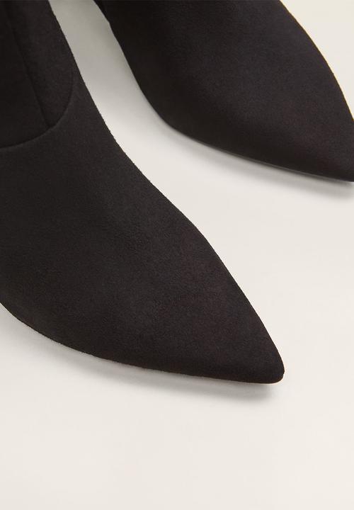 MANGO - Rombo suede ankle boot - black