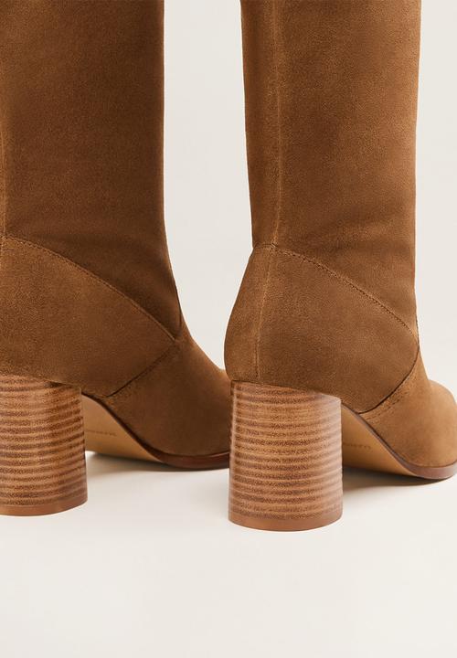 MANGO - Campo leather boot - brown