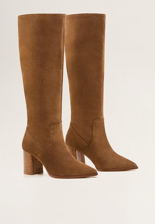 MANGO - Campo leather boot - brown