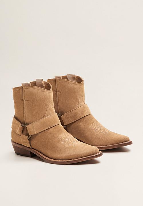 MANGO - Tambor leather ankle boot - brown