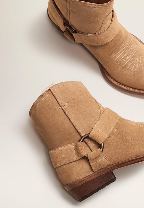 MANGO - Tambor leather ankle boot - brown