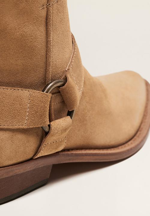 MANGO - Tambor leather ankle boot - brown