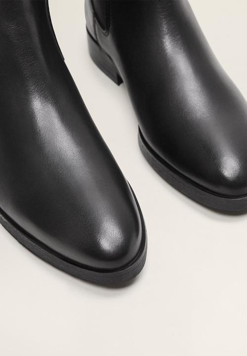 MANGO - Staple leather chelsea boot - black
