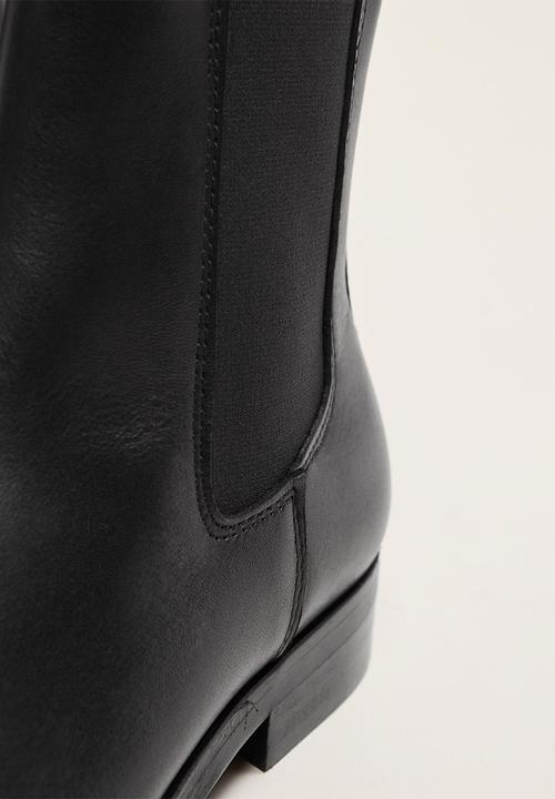 MANGO - Staple leather chelsea boot - black
