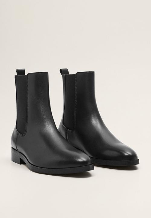 MANGO - Staple leather chelsea boot - black