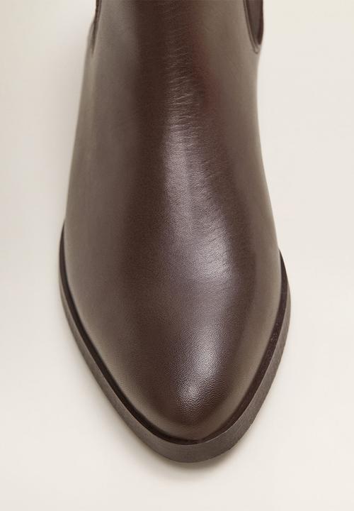 MANGO - Staple leather chelsea boot - dark brown