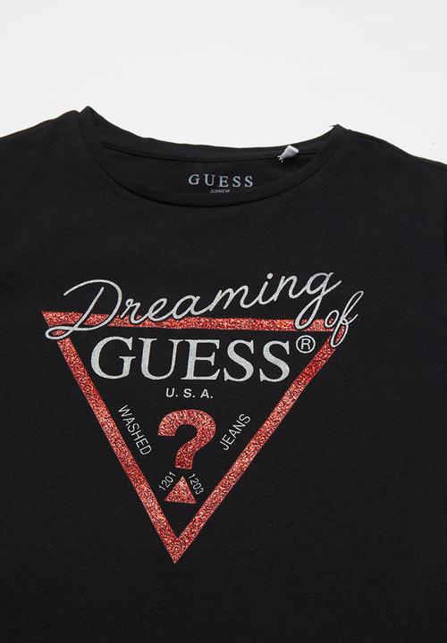 GUESS - Short sleeve guess tri tee - black