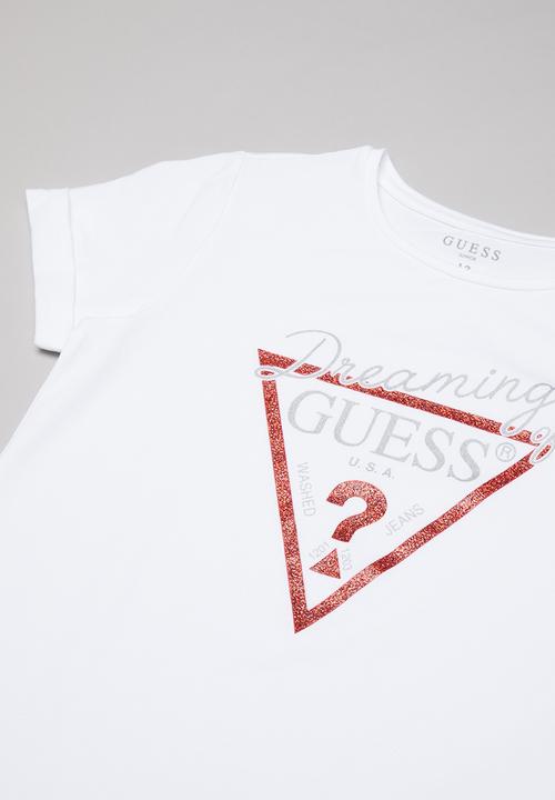 GUESS - Teens short sleeve guess tri tee - white