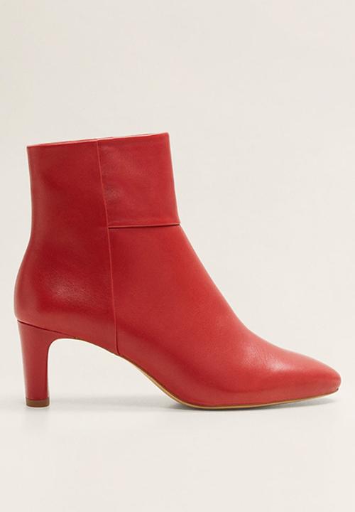 Isabel leather ankle boot - red MANGO 