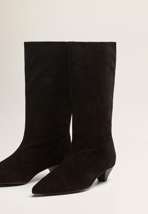MANGO - Ruth suede boot - black