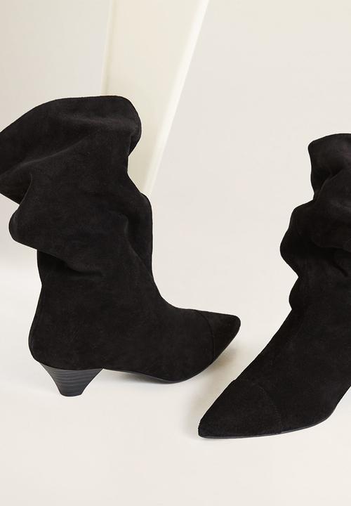 MANGO - Ruth suede boot - black