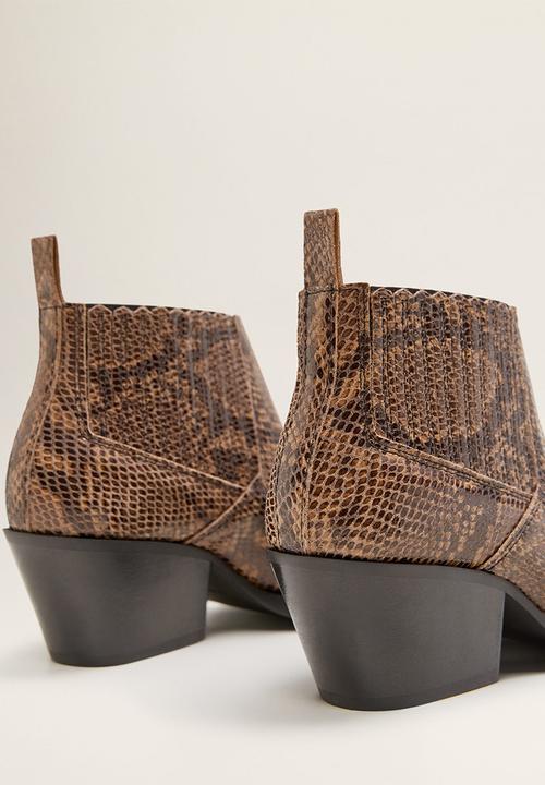 MANGO - Roma 1 leather ankle boot - brown