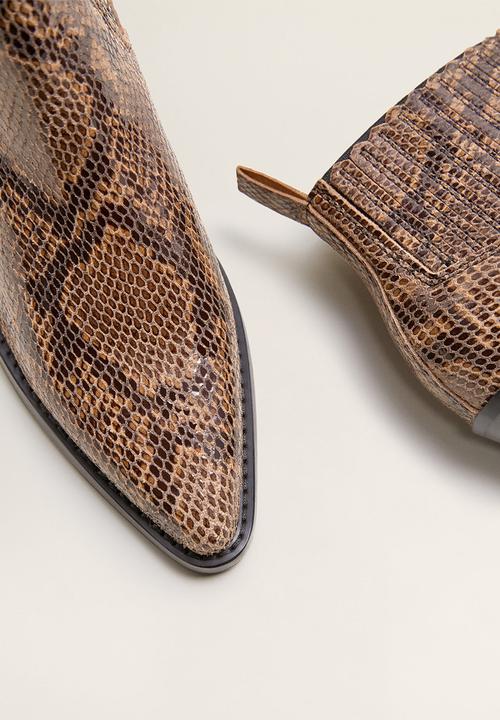 MANGO - Roma 1 leather ankle boot - brown