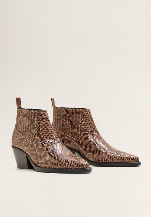 MANGO - Roma 1 leather ankle boot - brown