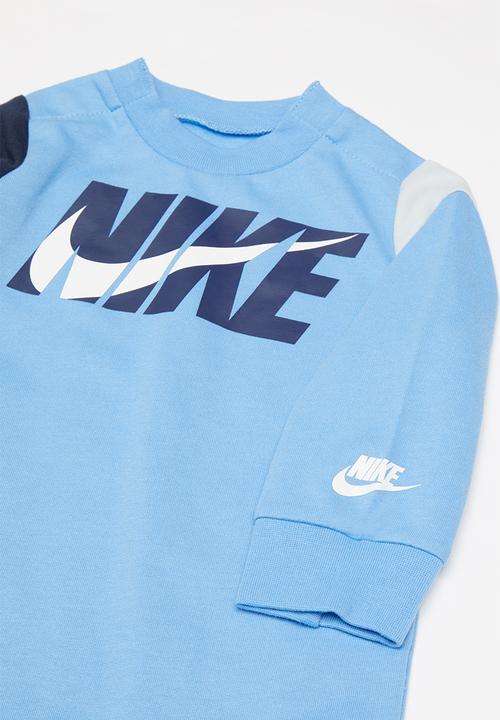 Nike - Nike baby colour block coverall - blue