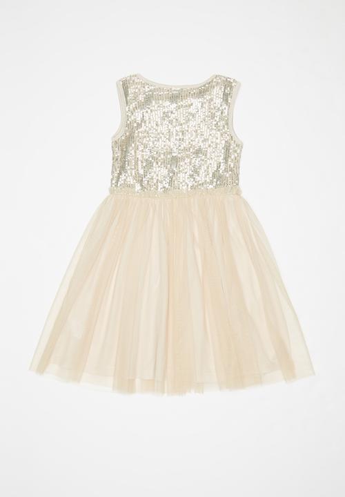 Pop Candy - Sequin combo party dress - champagne