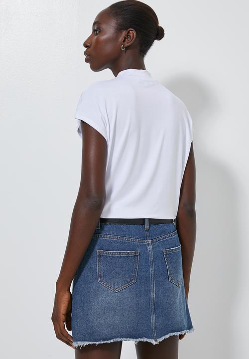 Superbalist - High neck soft feel tee - white