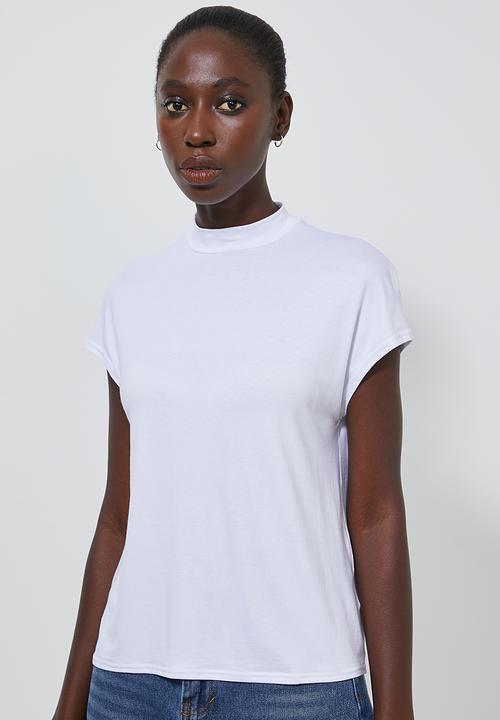 Superbalist - High neck soft feel tee - white