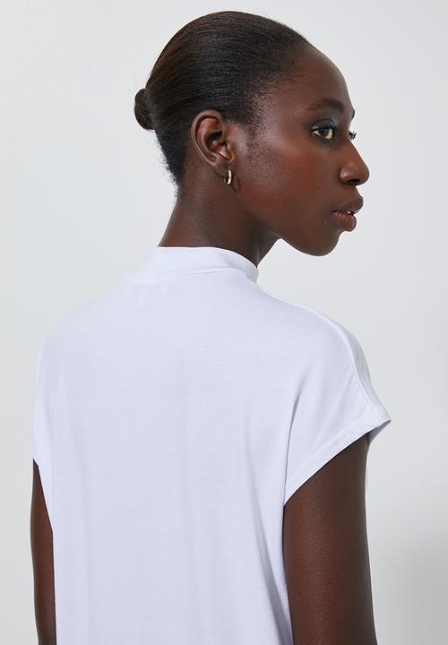 Superbalist - High neck soft feel tee - white