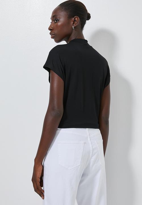 Superbalist - High neck soft feel tee - black