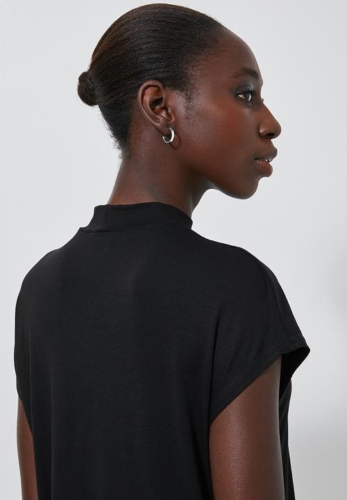 Superbalist - High neck soft feel tee - black