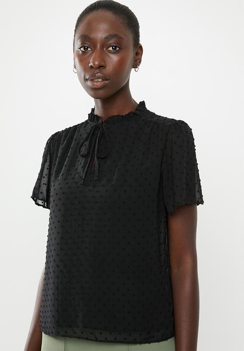 New Look - Dobby tie detail shirt - black