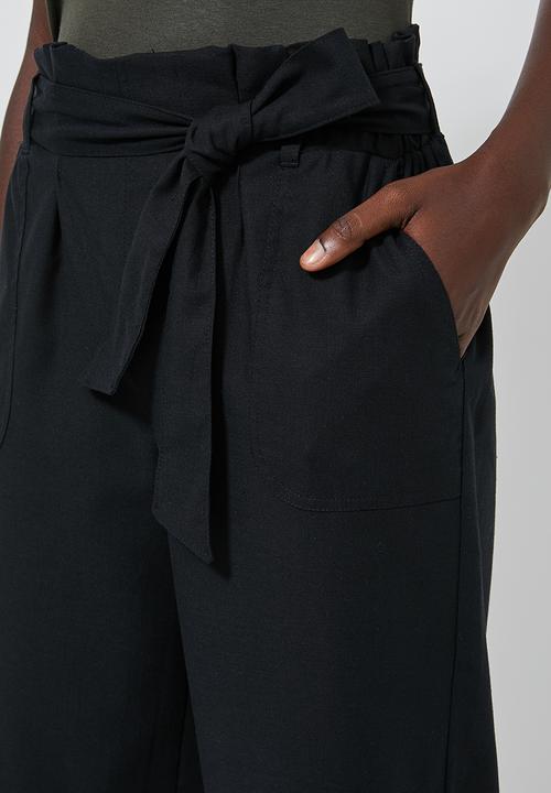Superbalist - Paperbag trousers - black