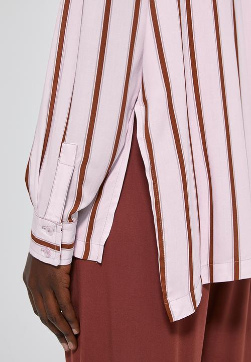 Superbalist - Longline shirt - rust & white 