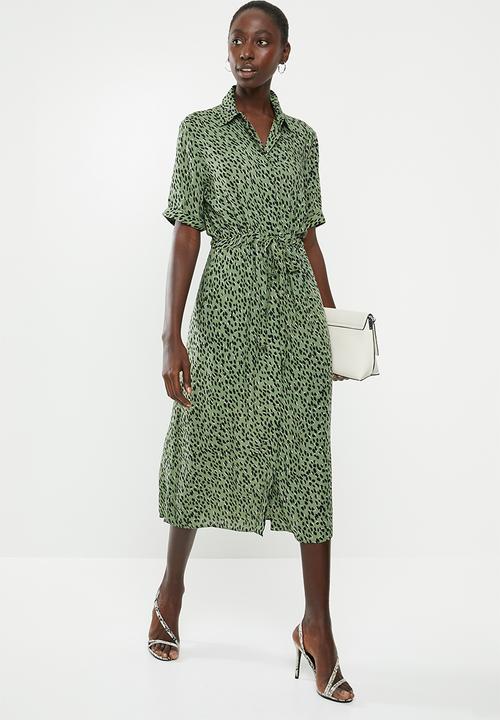 New Look - Elma drawstring dress - green