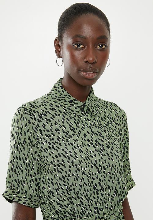 New Look - Elma drawstring dress - green