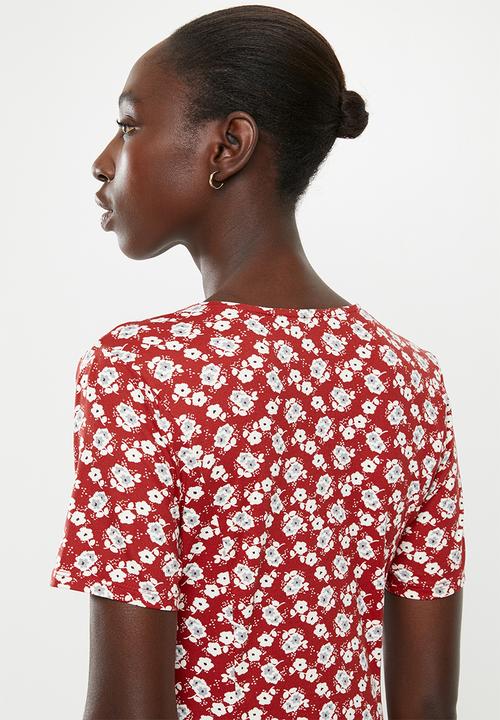 New Look - Floral mini dress - red