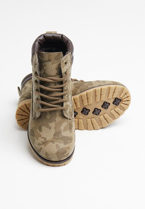 Pop Candy - Camo printed boot - brown & tan