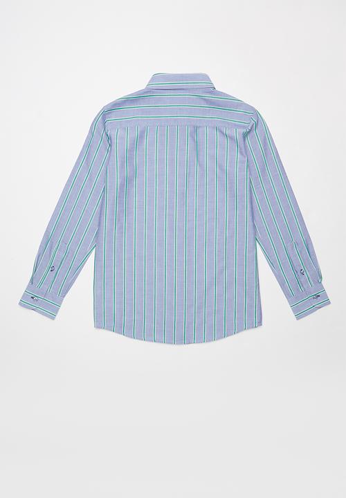 POLO - Boys brandon long sleeve striped shirt - blue