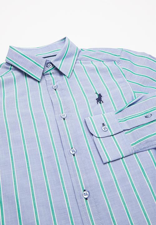 POLO - Boys brandon long sleeve striped shirt - blue