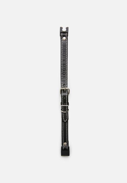 Benji & Moon - Leather cat collar - black/natural