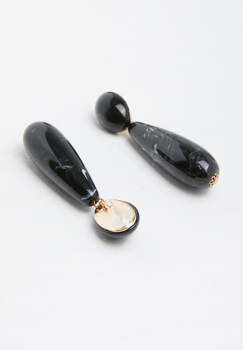 Superbalist - Resin teardrop earrings - black
