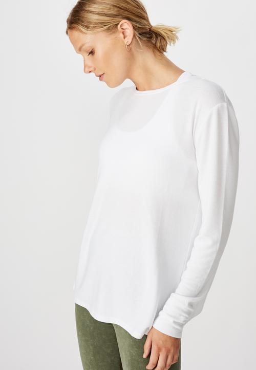 Cotton On - Back twist long sleeve top - white