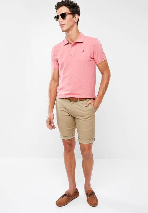 POLO - Carter custom fit short sleeve pique golfer - pink