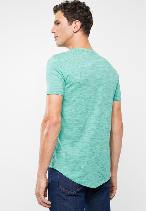 POLO - Oliver space dye V-neck short sleeve T-shirt - turquoise