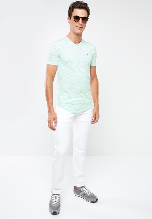POLO - Oliver space dye V-neck short sleeve T-shirt - blue