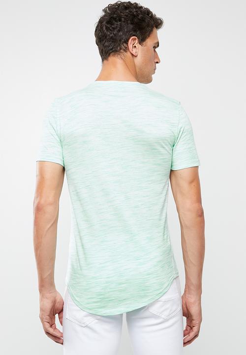 POLO - Oliver space dye V-neck short sleeve T-shirt - blue