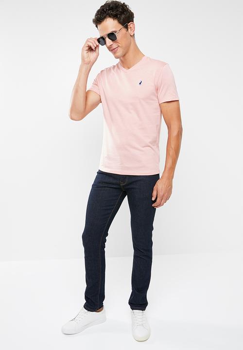 POLO - Michael plain V-neck short sleeve T-shirt - pink