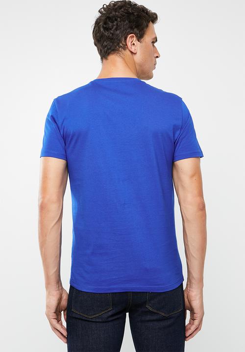 POLO - Michael plain V-neck short sleeve T-shirt - Cobalt