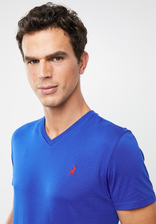 POLO - Michael plain V-neck short sleeve T-shirt - Cobalt